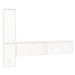 vidaXL Muebles para TV 4 piezas madera maciza de pino blanco
