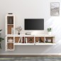 vidaXL Muebles para TV 4 piezas madera maciza de pino blanco
