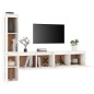 vidaXL Muebles para TV 4 piezas madera maciza de pino blanco