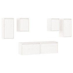 vidaXL Muebles para TV 6 piezas madera maciza de pino blanco