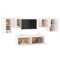 vidaXL Muebles para TV 6 piezas madera maciza de pino blanco