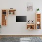 vidaXL Muebles para TV 4 piezas madera maciza de pino