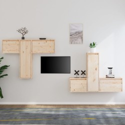 vidaXL Muebles para TV 6 piezas madera maciza de pino
