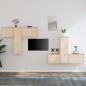 vidaXL Muebles para TV 6 piezas madera maciza de pino vidaXL Muebles para TV 6 piezas madera maciza de pino
