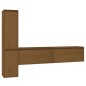 vidaXL Muebles para TV 4 piezas madera maciza de pino marrón miel