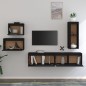 vidaXL Muebles para TV 5 piezas madera maciza de pino negro vidaXL Muebles para TV 5 piezas madera maciza de pino negro