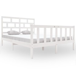 vidaXL Estructura de cama madera maciza de pino blanco 150x200 cm