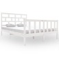 vidaXL Estructura de cama madera maciza de pino blanco 150x200 cm vidaXL Estructura de cama madera maciza de pino blanco 150x200 cm