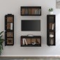 vidaXL Muebles para TV 6 piezas madera maciza de pino negro vidaXL Muebles para TV 6 piezas madera maciza de pino negro