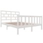 vidaXL Estructura de cama madera maciza de pino blanco 150x200 cm vidaXL Estructura de cama madera maciza de pino blanco 150x200 cm