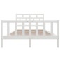 vidaXL Estructura de cama madera maciza de pino blanco 150x200 cm vidaXL Estructura de cama madera maciza de pino blanco 150x200 cm