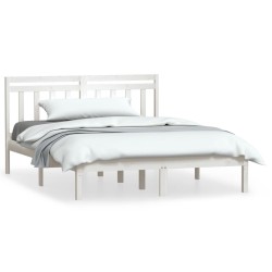 vidaXL Estructura de cama de madera maciza de pino blanco 140x200 cm