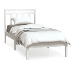 vidaXL Estructura de cama madera maciza blanco individual 75x190 cm