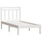 vidaXL Estructura de cama madera maciza blanco individual 75x190 cm