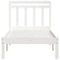 vidaXL Estructura de cama madera maciza blanco individual 75x190 cm