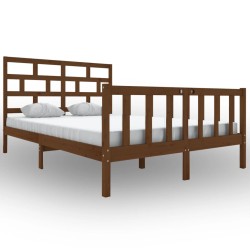 vidaXL Estructura de cama madera maciza pino marrón miel 150x200 cm
