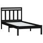 vidaXL Estructura de cama de madera maciza de pino negro 90x200 cm vidaXL Estructura de cama de madera maciza de pino negro 90x200 cm