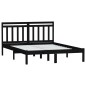 vidaXL Estructura de cama de madera maciza de pino negro 140x190 cm