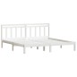 vidaXL Estructura de cama de madera maciza de pino blanco 160x200 cm vidaXL Estructura de cama de madera maciza de pino blanco 160x200 cm