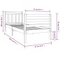 vidaXL Estructura de cama individual pequeña madera maciza 75x190 cm vidaXL Estructura de cama individual pequeña madera maciza 75x190 cm