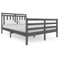 vidaXL Estructura de cama de madera maciza gris 140x200 cm