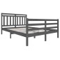 vidaXL Estructura de cama de madera maciza gris 140x200 cm