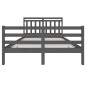 vidaXL Estructura de cama de madera maciza gris 140x200 cm
