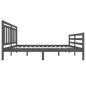 vidaXL Estructura de cama de madera maciza gris 140x200 cm