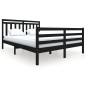 vidaXL Estructura de cama de madera maciza negra 160x200 cm vidaXL Estructura de cama de madera maciza negra 160x200 cm