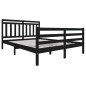 vidaXL Estructura de cama de madera maciza negra 160x200 cm vidaXL Estructura de cama de madera maciza negra 160x200 cm