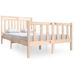 vidaXL Estructura de cama madera maciza 4FT pequeña doble 120x190 cm