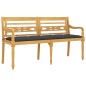 vidaXL Banco Batavia con cojín antracita madera maciza de teca 150 cm vidaXL Banco Batavia con cojín antracita madera maciza de teca 150 cm