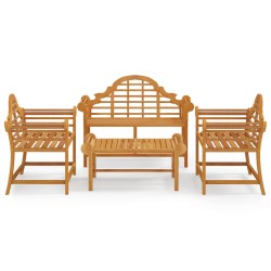 vidaXL Juego muebles de jardín 4 piezas madera maciza teca