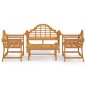 vidaXL Juego muebles de jardín 4 piezas madera maciza teca vidaXL Juego muebles de jardín 4 piezas madera maciza teca
