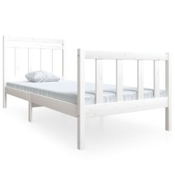 vidaXL Estructura de cama madera maciza blanco 90x200 cm