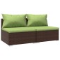 vidaXL Set muebles de jardín 2 piezas y cojines ratán sintético marrón