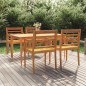 vidaXL Juego de comedor para jardín 5 piezas madera maciza de teca vidaXL Juego de comedor para jardín 5 piezas madera maciza de teca