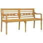 vidaXL Banco Batavia con cojín azul real madera maciza de teca 150 cm vidaXL Banco Batavia con cojín azul real madera maciza de teca 150 cm
