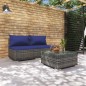 vidaXL Set de muebles de jardín 3 pzas y cojines ratán sintético gris vidaXL Set de muebles de jardín 3 pzas y cojines ratán sintético gris