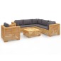 vidaXL Juego muebles de jardín 7 piezas y cojines madera maciza teca vidaXL Juego muebles de jardín 7 piezas y cojines madera maciza teca