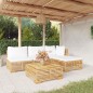 vidaXL Juego muebles de jardín 5 piezas y cojines madera maciza teca vidaXL Juego muebles de jardín 5 piezas y cojines madera maciza teca