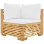 vidaXL Juego muebles de jardín 5 piezas y cojines madera maciza teca vidaXL Juego muebles de jardín 5 piezas y cojines madera maciza teca