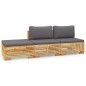vidaXL Juego muebles de jardín 3 piezas y cojines madera maciza teca vidaXL Juego muebles de jardín 3 piezas y cojines madera maciza teca
