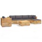 vidaXL Juego muebles de jardín 7 piezas y cojines madera maciza teca vidaXL Juego muebles de jardín 7 piezas y cojines madera maciza teca