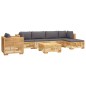 vidaXL Juego muebles de jardín 7 piezas y cojines madera maciza teca vidaXL Juego muebles de jardín 7 piezas y cojines madera maciza teca