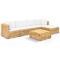 vidaXL Juego muebles de jardín 6 piezas y cojines madera maciza teca vidaXL Juego muebles de jardín 6 piezas y cojines madera maciza teca