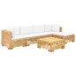 vidaXL Juego muebles de jardín 6 piezas y cojines madera maciza teca vidaXL Juego muebles de jardín 6 piezas y cojines madera maciza teca