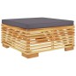 vidaXL Juego muebles de jardín 4 piezas y cojines madera maciza teca vidaXL Juego muebles de jardín 4 piezas y cojines madera maciza teca
