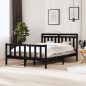 vidaXL Estructura de cama de madera maciza negra 150x200 cm vidaXL Estructura de cama de madera maciza negra 150x200 cm