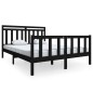 vidaXL Estructura de cama de madera maciza negra 150x200 cm vidaXL Estructura de cama de madera maciza negra 150x200 cm